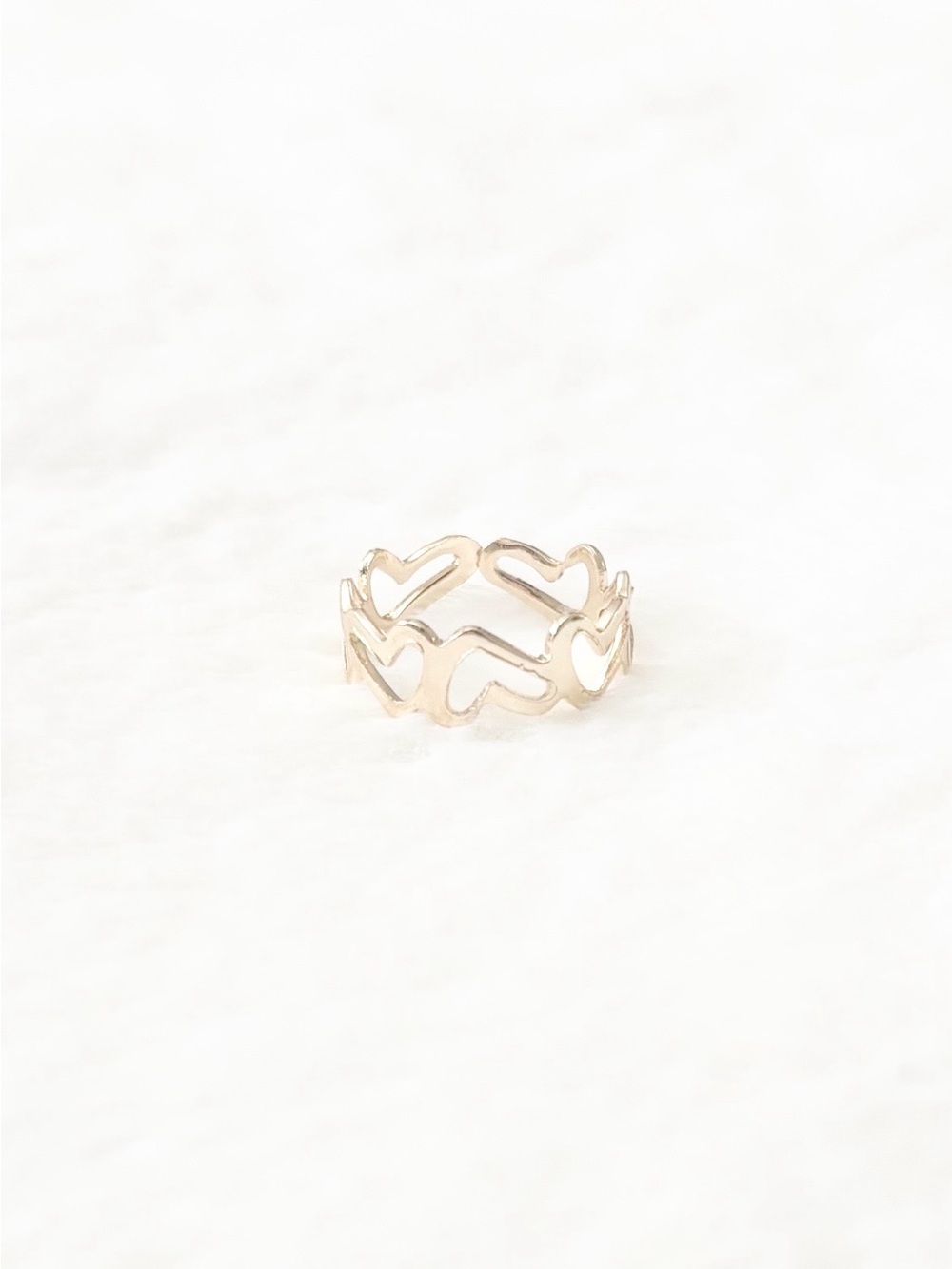5/$15 🩷 MUST BUNDLE Gold Heart Chain Openwork Ring - Women's Fashion Jewelry